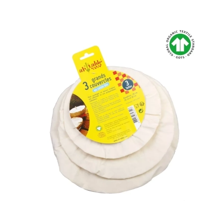 Couvre-plats en coton bio – Lot de 3 tailles  - Ah Table! Ecodis