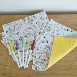 Set de table à colorier lavable et réutilisable - Maison Alice