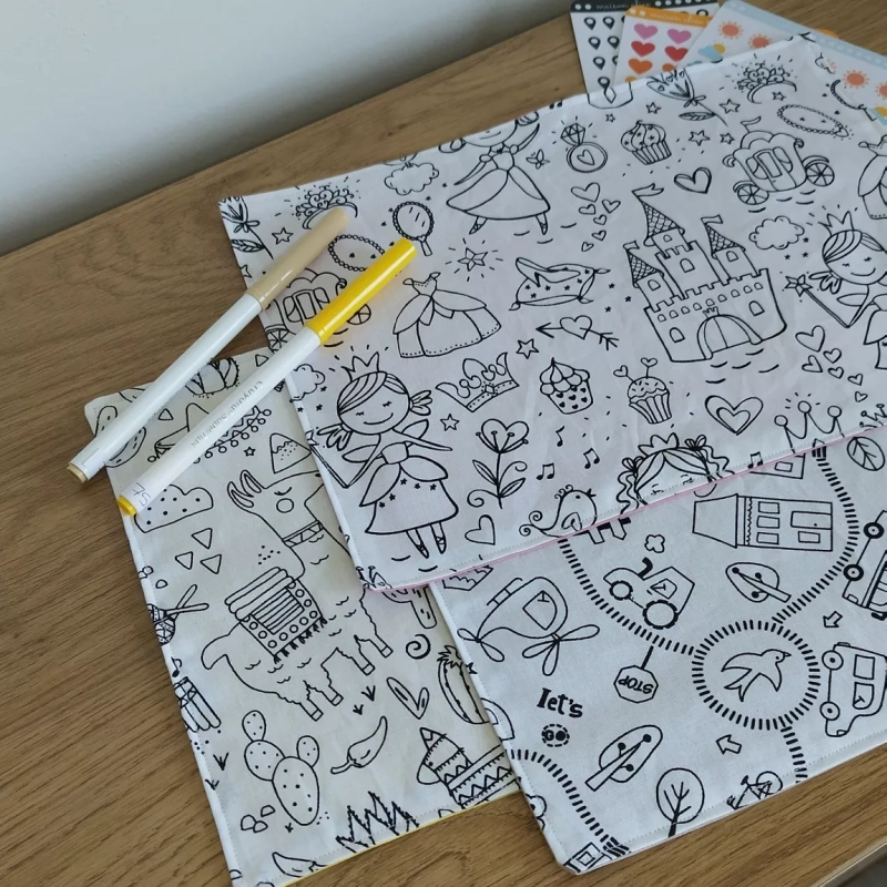 Set de table à colorier lavable et réutilisable - Maison Alice