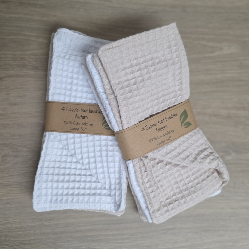 Kit accessoires lavables réutilisables | Organisation cuisine zéro déchet