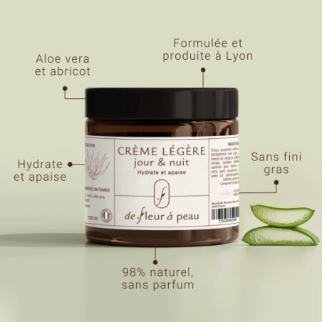 Crème visage légère jour & nuit | Hydrate et apaise - MyCosmetik