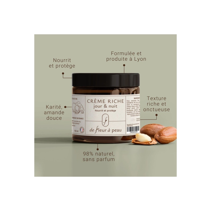 Crème riche visage jour & nuit | Nourrit et protège - MyCosmetik | EticStories