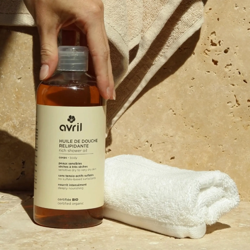 Huile de douche relipidante BIO  | Peaux sèches & sensibles - Avril