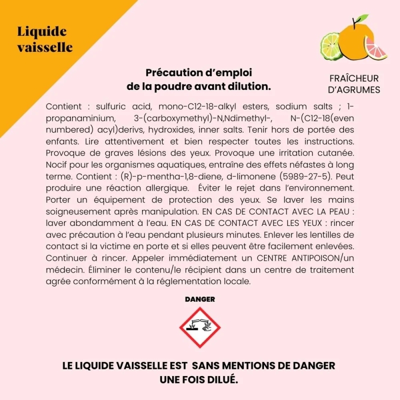 Éco-recharge liquide vaisselle poudre naturelle Ecocert Pimpant |EticStories