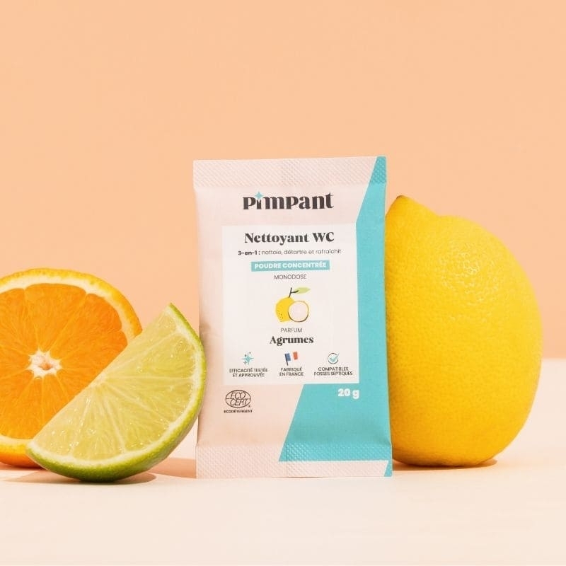Nettoyant WC naturel 3-en-1 poudre Ecocert fosse septique Pimpant | EticStories