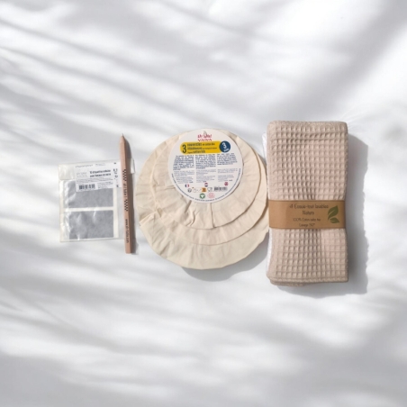 Kit accessoires lavables réutilisables | Organisation cuisine zéro déchet