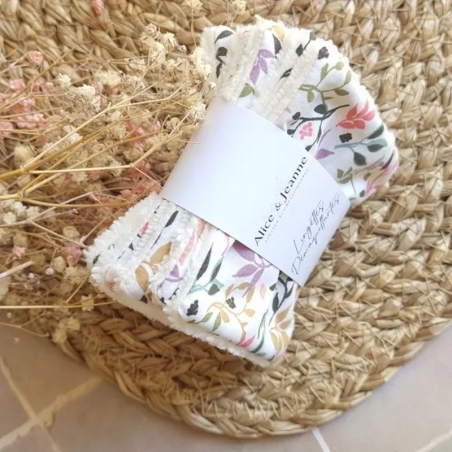 Lingettes démaquillantes lavables, lot de 5 - Alice et Jeanne