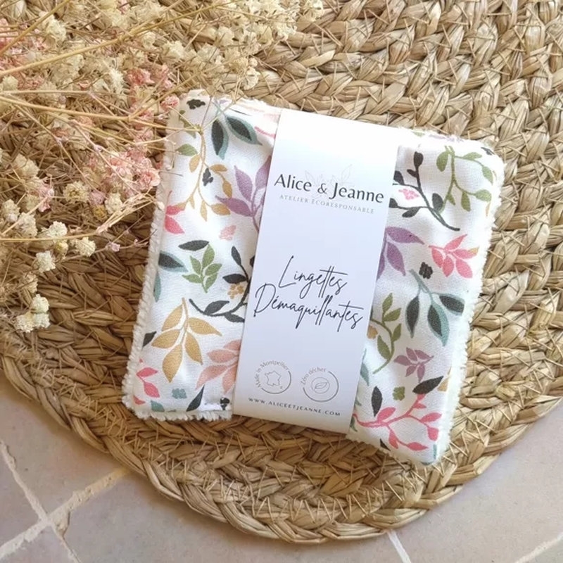 Lingettes démaquillantes lavables, lot de 5 - Alice et Jeanne