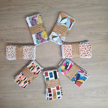 Lingettes démaquillantes lavables " Panache ", lot de 4 - Emmanuel Création