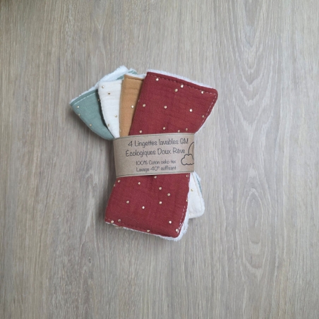 Lingettes démaquillantes lavables "Doux rêves", lot de 4  - Emmanuel Création