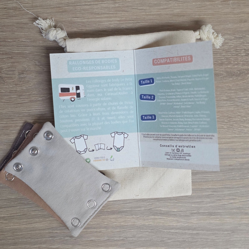 Rallonges de body bébé, lot 3 – Le Petit Gigoteur