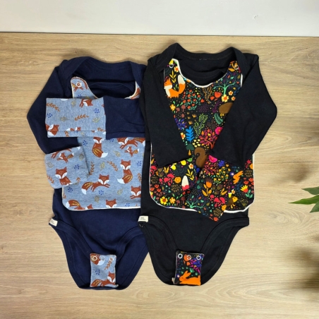 Ensemble Body évolutif - Bavoir intégré & Lanière modulable - De 3 à 36 mois - Le Petit Gigoteur