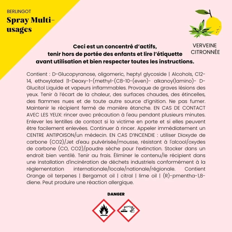 Spray Multi-Usages RECHARGE - Verveine Citronnée - Pimpant