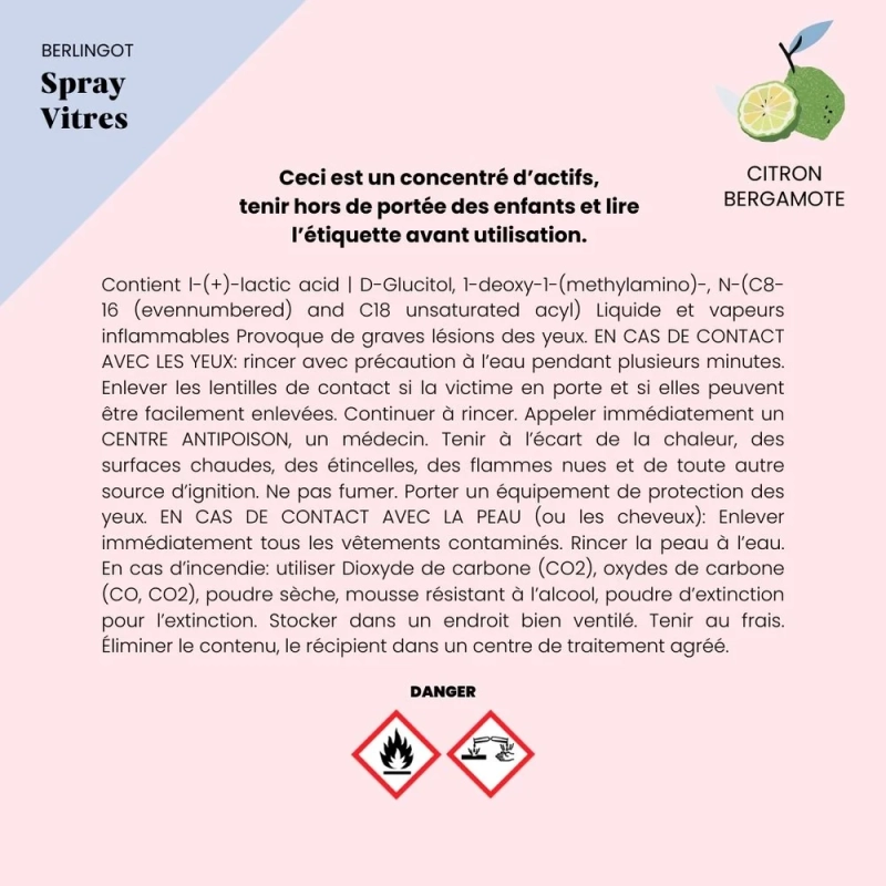 Spray Vitres RECHARGE – Citron Bergamote - Pimpant