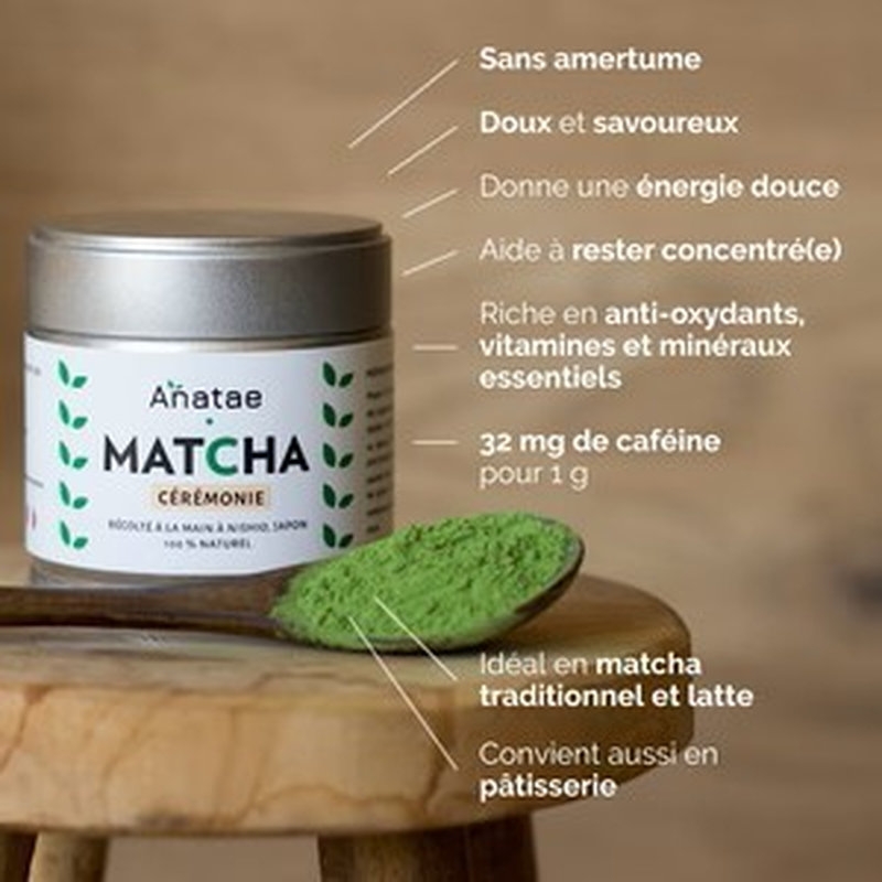 Thé Matcha Cérémonie 80g – Format Familial Premium Japon - Anatae | EticStories