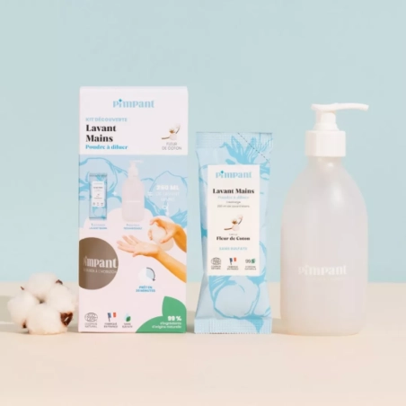 Kit découverte Gel Lavant Mains, en poudre à diluer - Fleur de coton - Pimpant